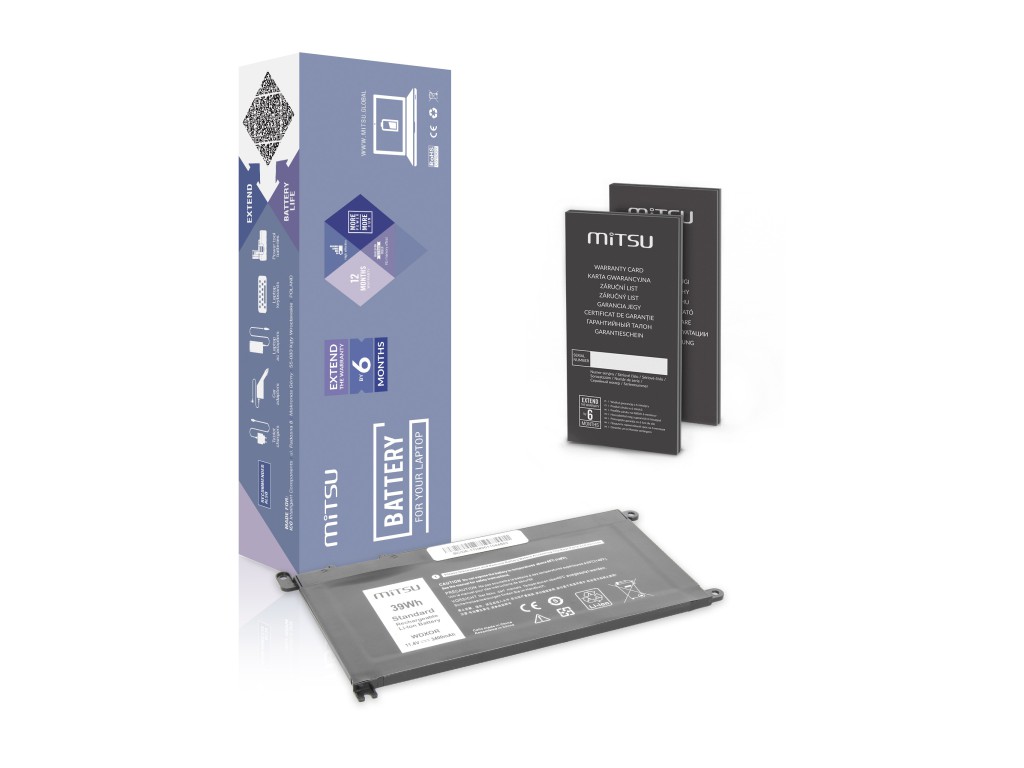 Bateria Mitsu do Dell Vostro 14 (5468), Inspiron 15 (5568) - 3400mAh