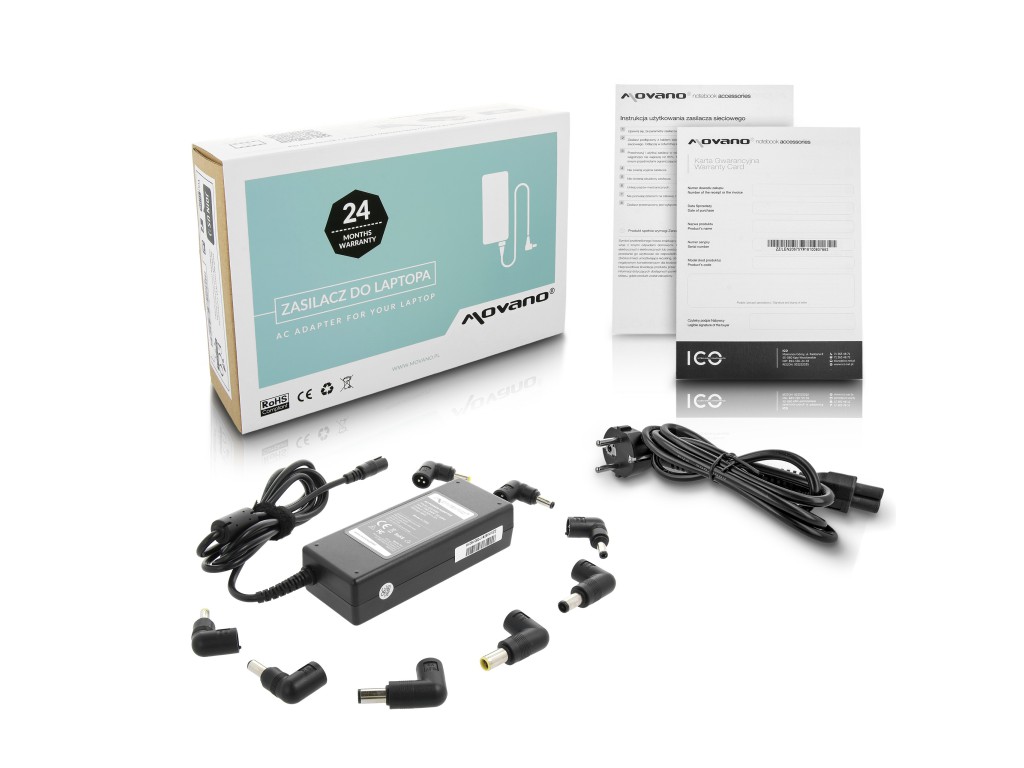 ładowarka / zasilacz  movano uniwersalny 90w - 10 wtyków
