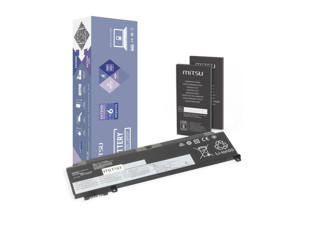 Bateria Mitsu do Lenovo ThinkPad T460s, T470s - przednia bateria