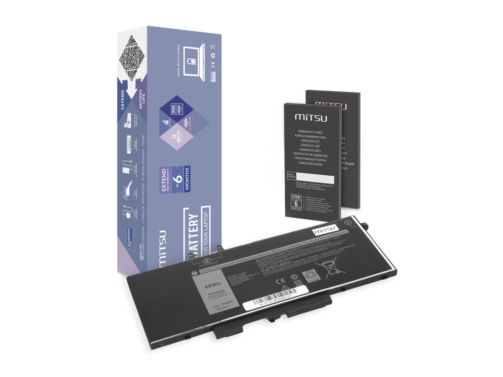 Bateria Mitsu do Dell Latitude 14 (5410), 15 (5510)