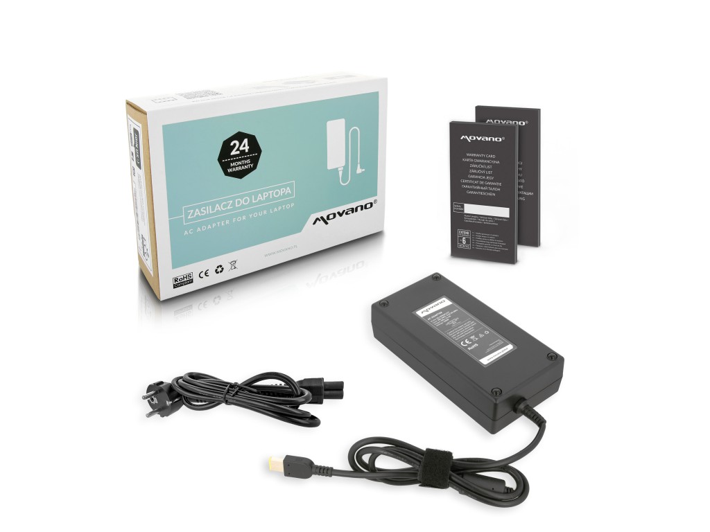 Zasilacz Movano 20v 11.5a (prostokątny 11.0x4.5 pin - Yoga) 230W do Lenovo