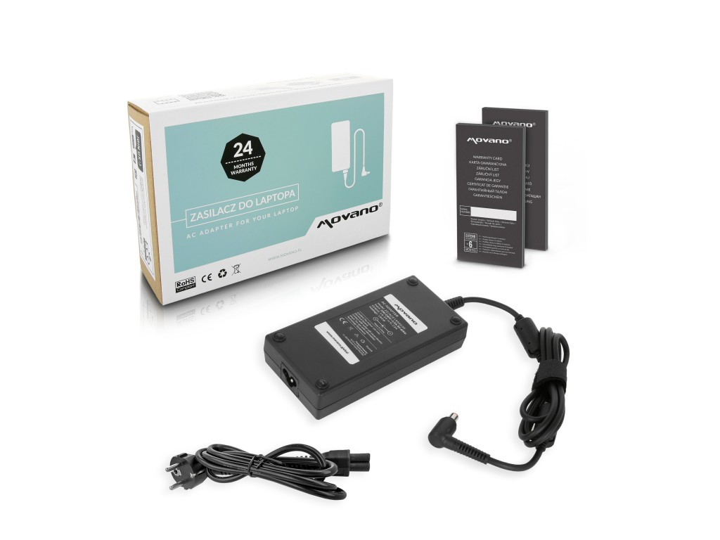 Zasilacz Movano 19.5v 9.23a (7.4x5.0 pin) 180W do MSI