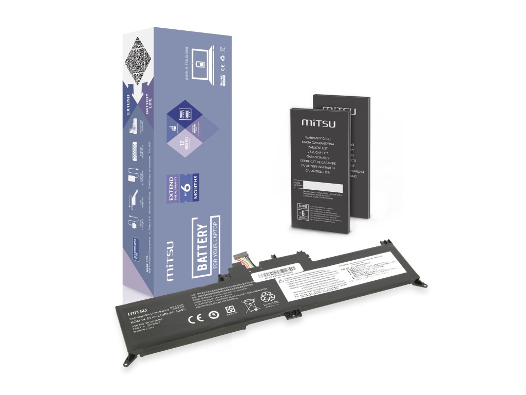 Bateria Mitsu do Lenovo ThinkPad Yoga 260 370 X380