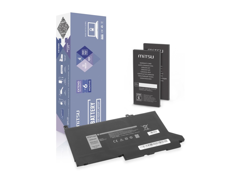 Bateria Mitsu do Dell Latitude 7390, 7490 - 11.4V (3000mAh)