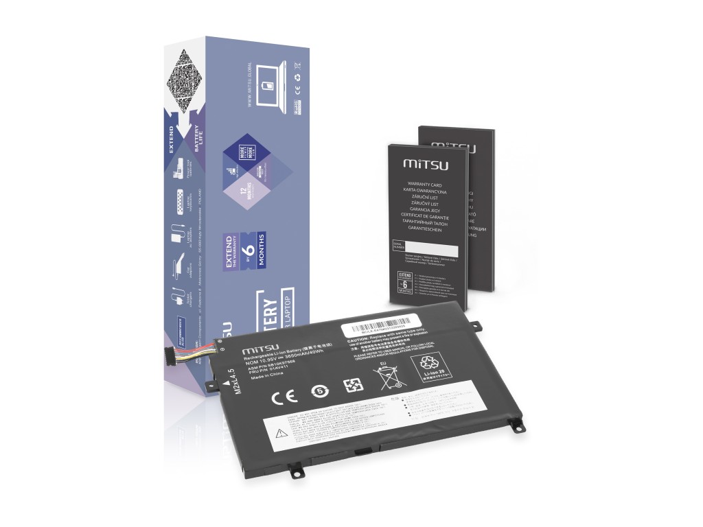 Bateria Mitsu do Lenovo ThinkPad E470, E475