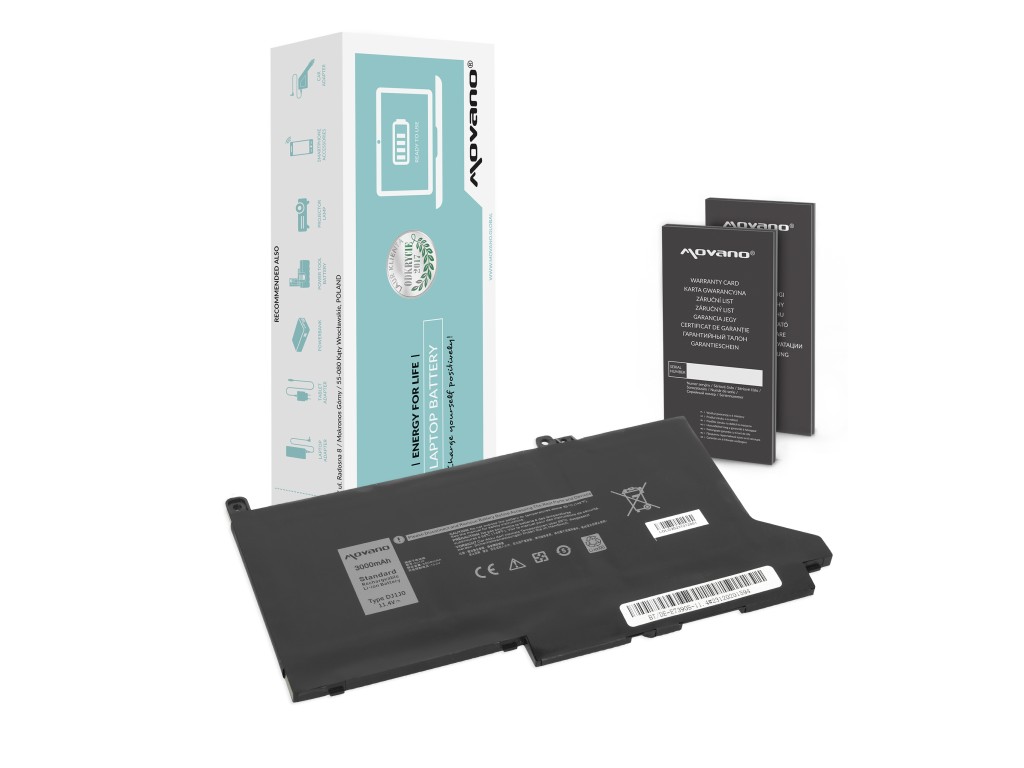 Bateria Movano do Dell Latitude 7390, 7490 - 11.4V (3000mAh)