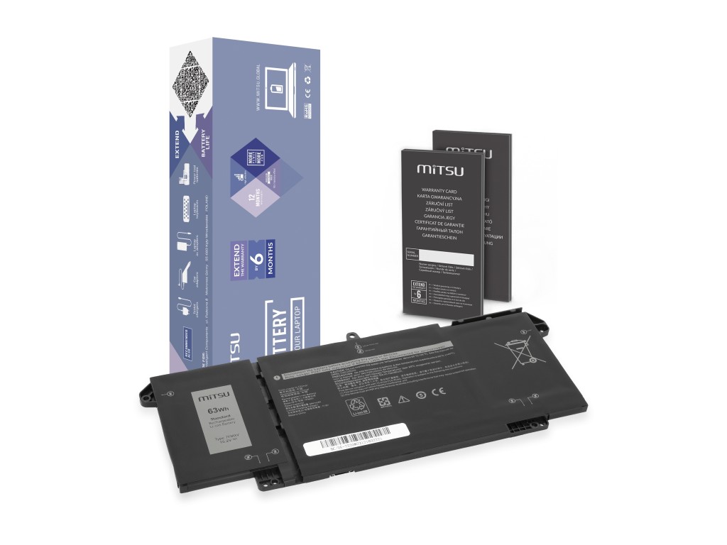 Bateria Mitsu do Dell Latitude 5320, 7320, 7520