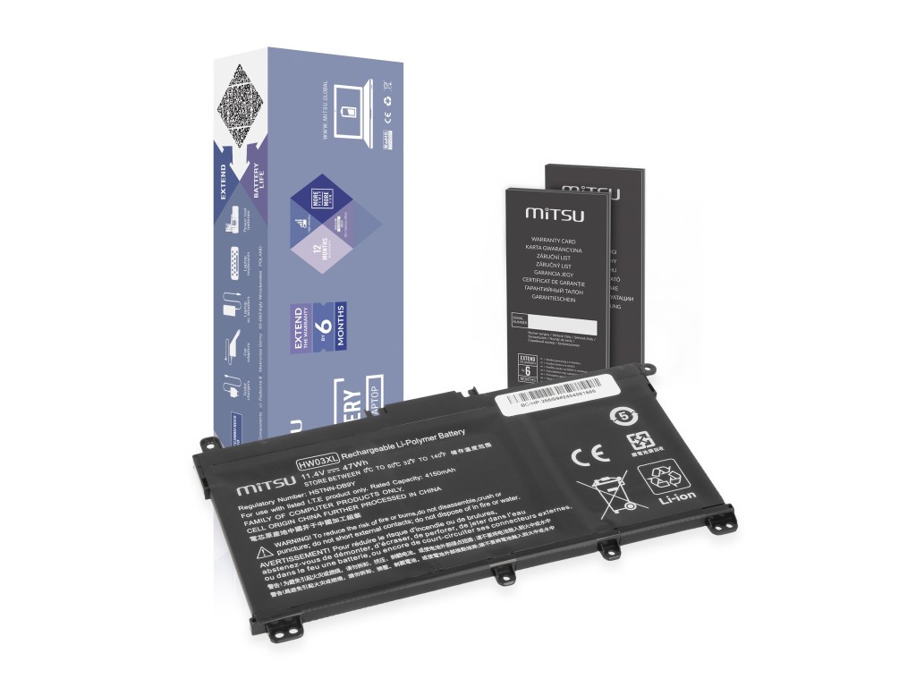 Bateria Mitsu do HP 250 255 G9, 15-EH