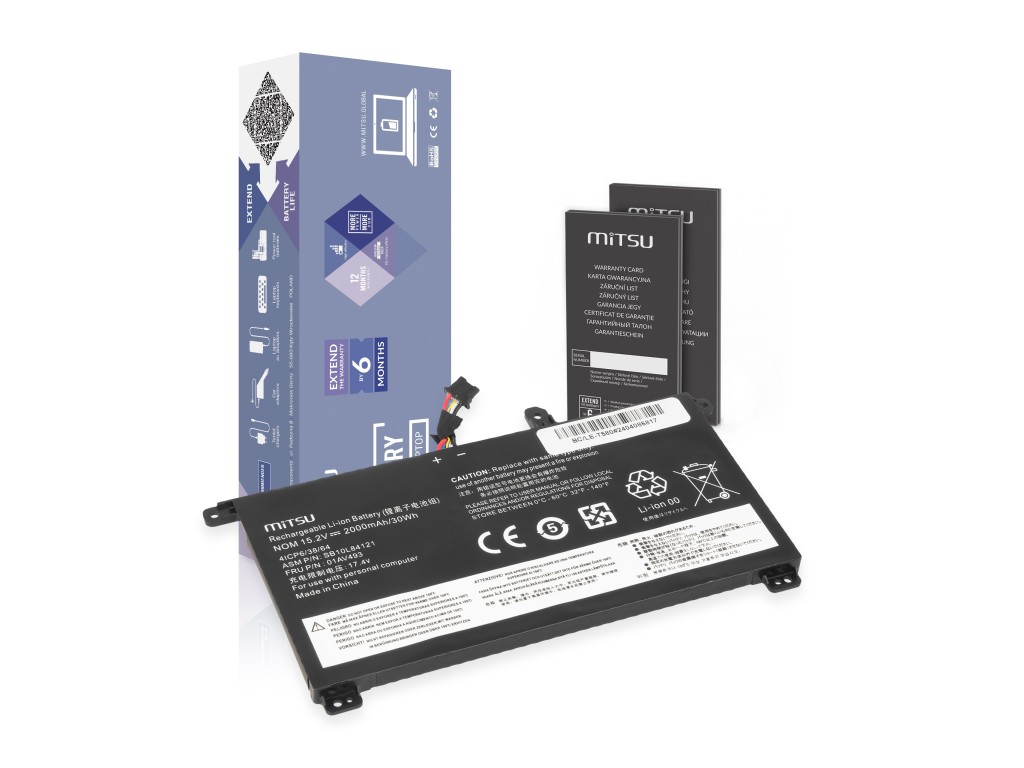 Bateria Mitsu do Lenovo ThinkPad T570, T580, P51s, P52s - wewnętrzna