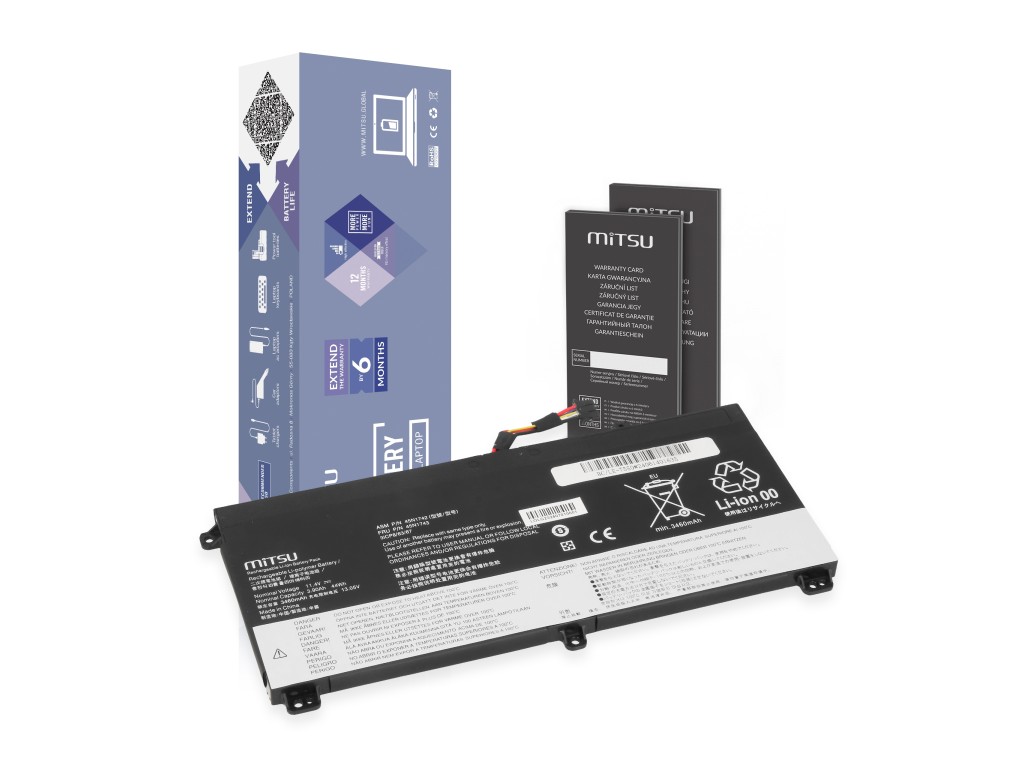 Bateria Mitsu do Lenovo ThinkPad T550, T560, W550, W550s