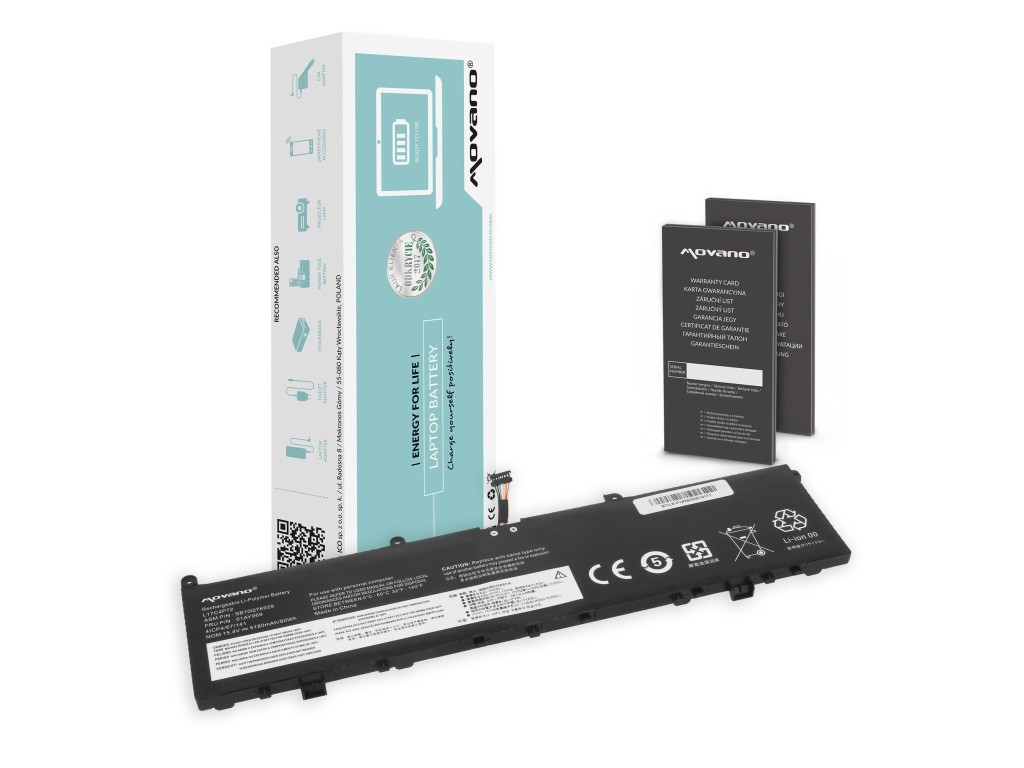 Bateria Movano do Lenovo ThinkPad P1, X1 Extreme (Gen 1, 2)