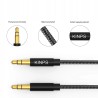 KABEL AUX minijack 3.5mm 1,2M NYLON WZMACNIANY