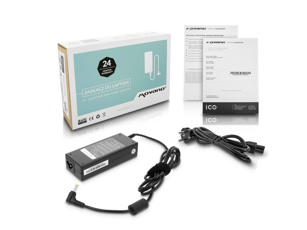 ładowarka / zasilacz  movano 20v 4.5a (5.5x2.5) - fujitsu, gateway, lenovo