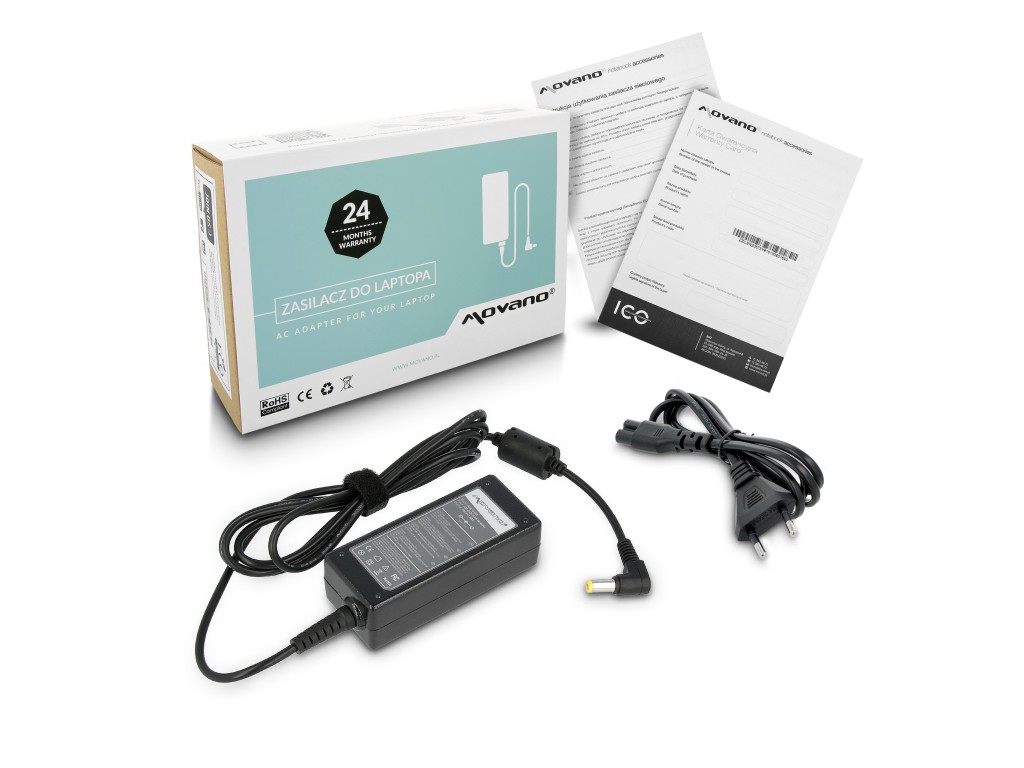 ładowarka / zasilacz  movano 19v 1.58a (5.5x1.7) - acer, dell, packard bell