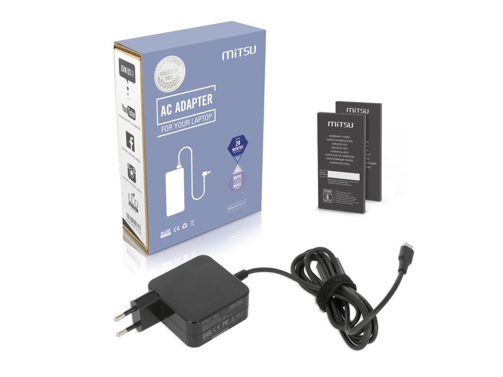 Zasilacz Mitsu 45W USB type C USB-C (black)
