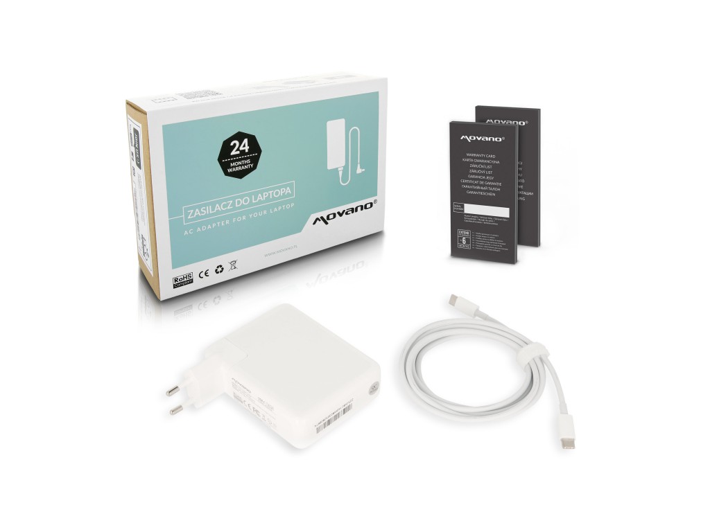 Zasilacz Movano 140W USB type C USB-C (white)