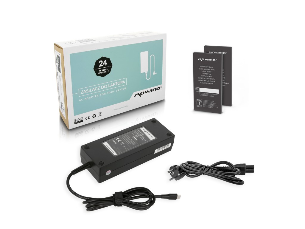 Zasilacz Movano130W USB type C USB-C do Dell (black)