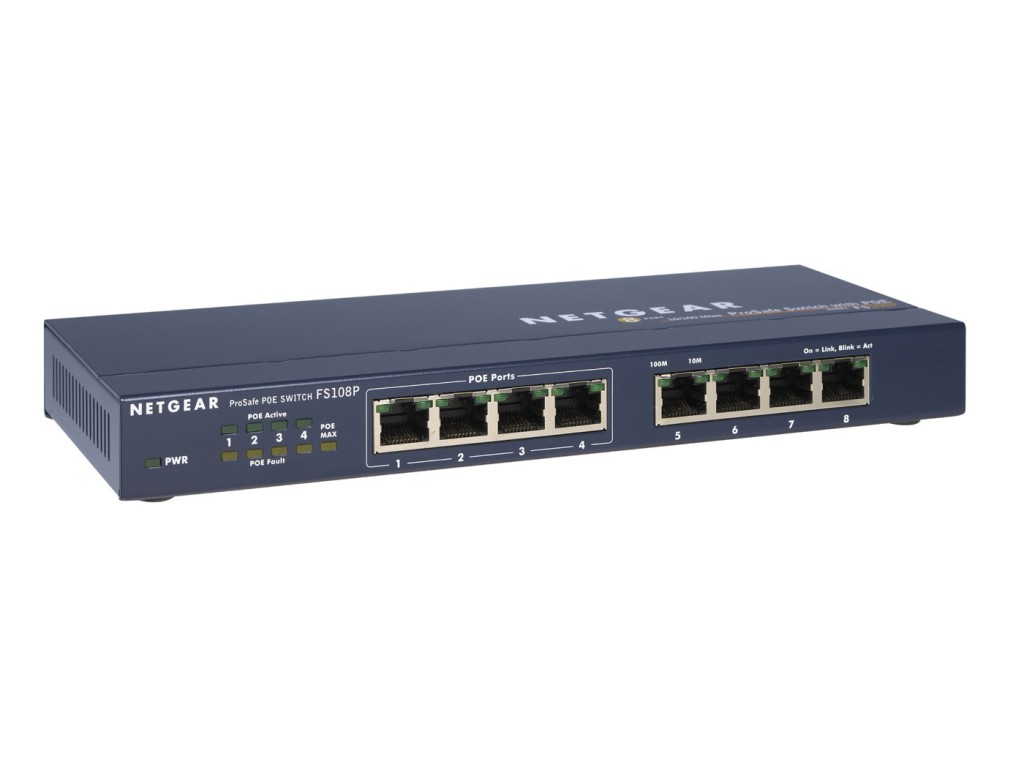 SWITCH  NETGEAR FS108P 8 PORTÓW 4xPOEGW