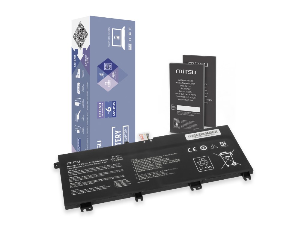 Bateria Mitsu do Asus ROG Strix GL503V, GL703V, FX705D (krótka taśma)